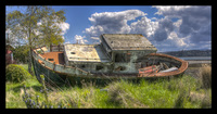Beached-fishing-boat