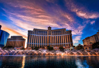 Bellagio-fountain-sunset