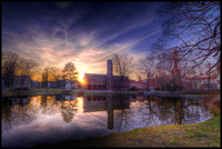 Sunset-on-pond-in-cottbus