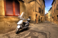 Scooter-in-a-mountain-village