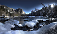 Snowy-yosemite-valley-sunrise