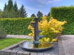 Garden-fountain-in-spring