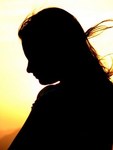 Sad woman silhouette